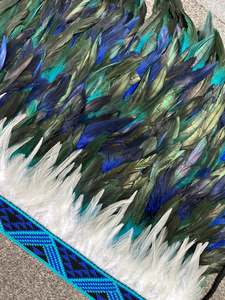 Child's Pre Made Size 1 Korowai - Turquoise & Blue Turquoise & Blue Taniko