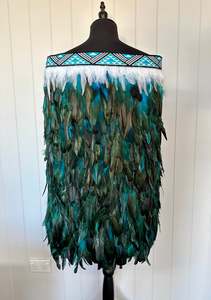 Childs Pre Made 10-11 yr Korowai - Akeelah Turquoise Whanake