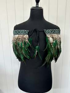 Emele Collection: Adult XXL Quarter Pre Made Korowai - Emele Forest Green Moroki