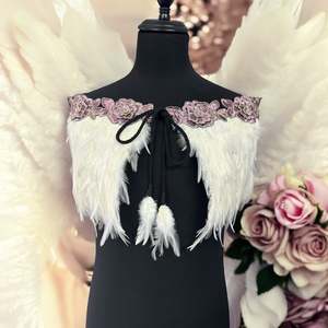 Designer Korowai: Stunning White/Pink  | Half Length | Shawl | Cape