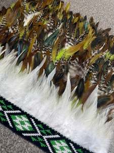 Child's Pre Made Size 1 Korowai - Taika Lime Green Rangitamiro