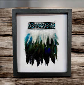 Framed Wall Art - Korowai Turquoise & Blue