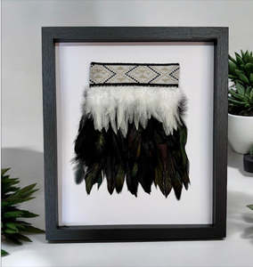 Framed Wall Art - Korowai Black/White