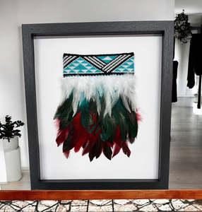 Framed Wall Art - Korowai Turquoise & Red