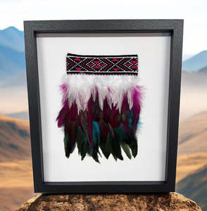 Framed Wall Art - Korowai Pink & Turquoise