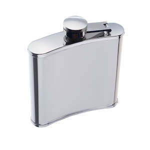Barware: BarCraft Polished Stainless Steel Hip Flask