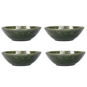 Dinner Sets: Mikasa Jardin Stoneware 4 Piece Pasta Bowl Set - 20cm - Green