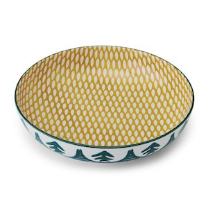 Dinnerware: Mikasa Stoneware Bowl - 21cm - Green Leafy Pattern