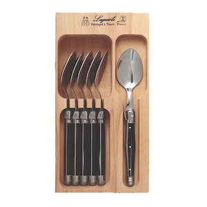 Cutlery: Andre Verdier Laguiole Teaspoon Set - Set 6 - Black