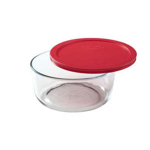 Kitchenware: Pyrex Simply Store Round Glass Container with Lid - 7 Cup / 1.65L