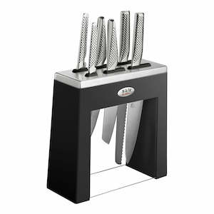 Knife Sets With Blocks: Global Kabuto Knife Block Set - 7 Piece