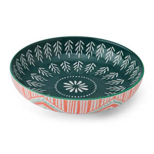 Mikasa Stoneware Bowl - 21cm - Folk Pattern