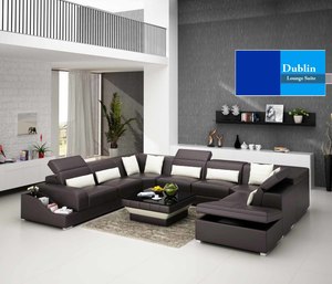 Dublin Sofa Set | 5 Seater U-Shaped Sofa with Movable Headrests (Black, White, B&hellip;