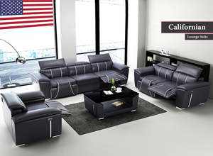 Californian Sofa Set | 3+2+1 with 5 Electric Recliners (Black, White, Brown & Caramel)