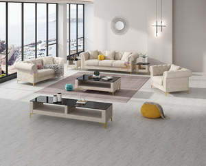 Fabric Sofa Sets Modern Custom Cozy: Elegant Fabric Sofa Set | 3+2+1 Seater | Gold and Silver Attachments | Expandable Design (Black, White, Brown, Cream, Blue, Grey & Caramel) R3110