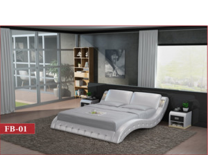 Wave Bedroom Suites Modern Design Beds: Wave Bedroom Suite | Customizable Bed & Bedside (Black, White, Brown, Cream, cherry & Caramel) FB-01