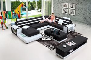 Sofa Set | U-Shaped with Tech & Entertainment Set (Black, White, Brown, Olive, R&hellip;