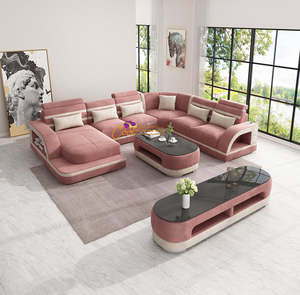 Factory Special Sofa Sets Discounted Deals: U-Shaped Sofa Set | Table & Entertainment Unit Included (Black, White, Brown, Cream, cherry, Blue, Grey & Caramel) CF-006