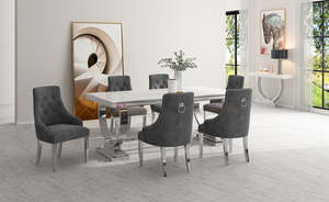 Luxurious Dining Tables Marble Wood Glass: Gilded Marble Dining Table | Custom Chairs & Gold Accents | Luxury Dining