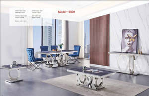 3 Rings Marble Dining Table Set | Custom Chair Designs