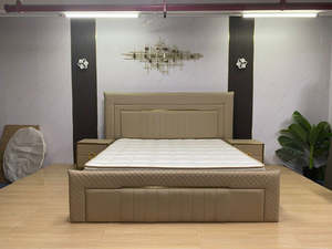 LuxeLine Modern Bed | Custom Color (White, Cream, Blue, Green, Black)