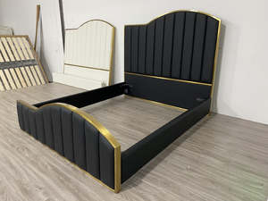 Aura Modern Bed | Custom Color (White, Cream, Blue, Green, Black)