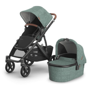 **DAMAGED BOX** UPPAbaby Vista V3 Stroller with Bassinet - Gwen (Green Melange/Carbon)