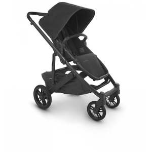 Single Strollers: UPPAbaby Cruz V2 - JAKE (Black Fabric + Black Leather + Carbon Frame)