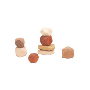 Discoveroo Exotic Wood Stacking Stones