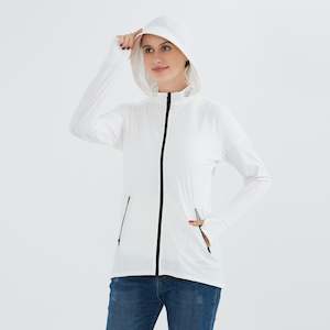Jacket: Women's Zip Up Long Sleeve UV Protective Jacket with Removable Sun Hat UPF 50+ Sun Protection