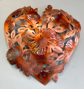 Copper Pohutukawa Heart
