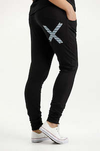 Home Lee: Home-lee Apartment Pants - Black with Stormy Stripe X
