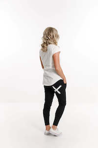 Home-lee Apartment Pants - Black with White X Print