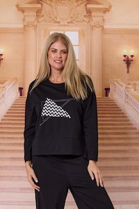 Democracy Zig Zag Top Black