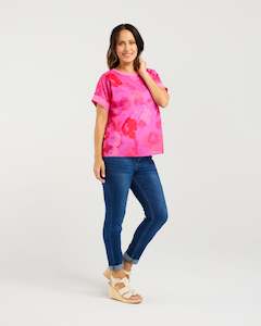 Zafina: Zafina Olivia Top Fuchsia Burst