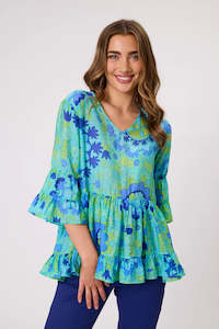 Democracy: Democracy Liliana Tiered Top Aqua