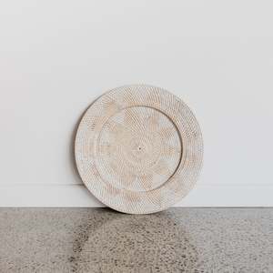Whitewash Rattan Wall Art (M)