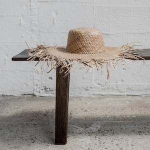 Vintage Brown Frayed Sun Hat