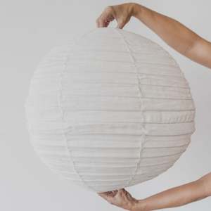 White Linen Globe Pendant (60cm)