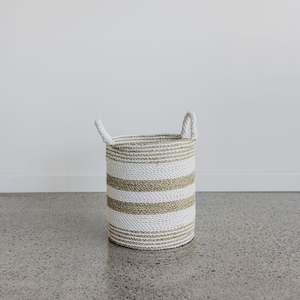 Xmas Gifting: White and Natural Laundry Basket (Small)