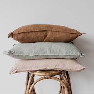 Coffee Linen Cushion (With Feather Inner)