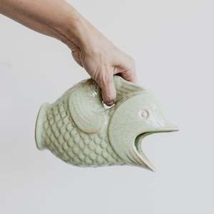 Faded Green Fish Water Jug