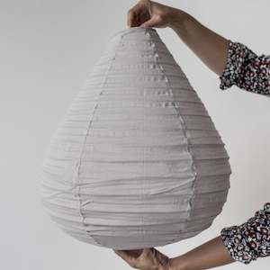 Grey Linen Raindrop Pendant (47cm)