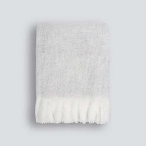 Silver Wool Blend Throw