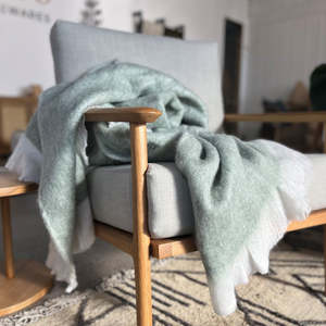 Sage Wool Blend Throw