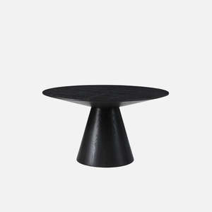 Balanced Round Oak Dining Table (Black)