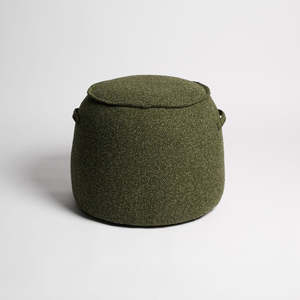 Round Fabric Pouff (Forest Green)