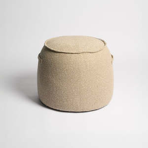 Round Fabric Pouff (Natural)