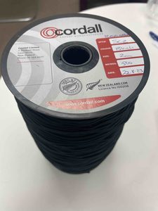 Flat Binding Cord 6mm Black Polypropylene Cordall