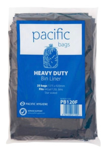 Rubbish Bags Bin Liners: Pacific 120L Bin Liner Black